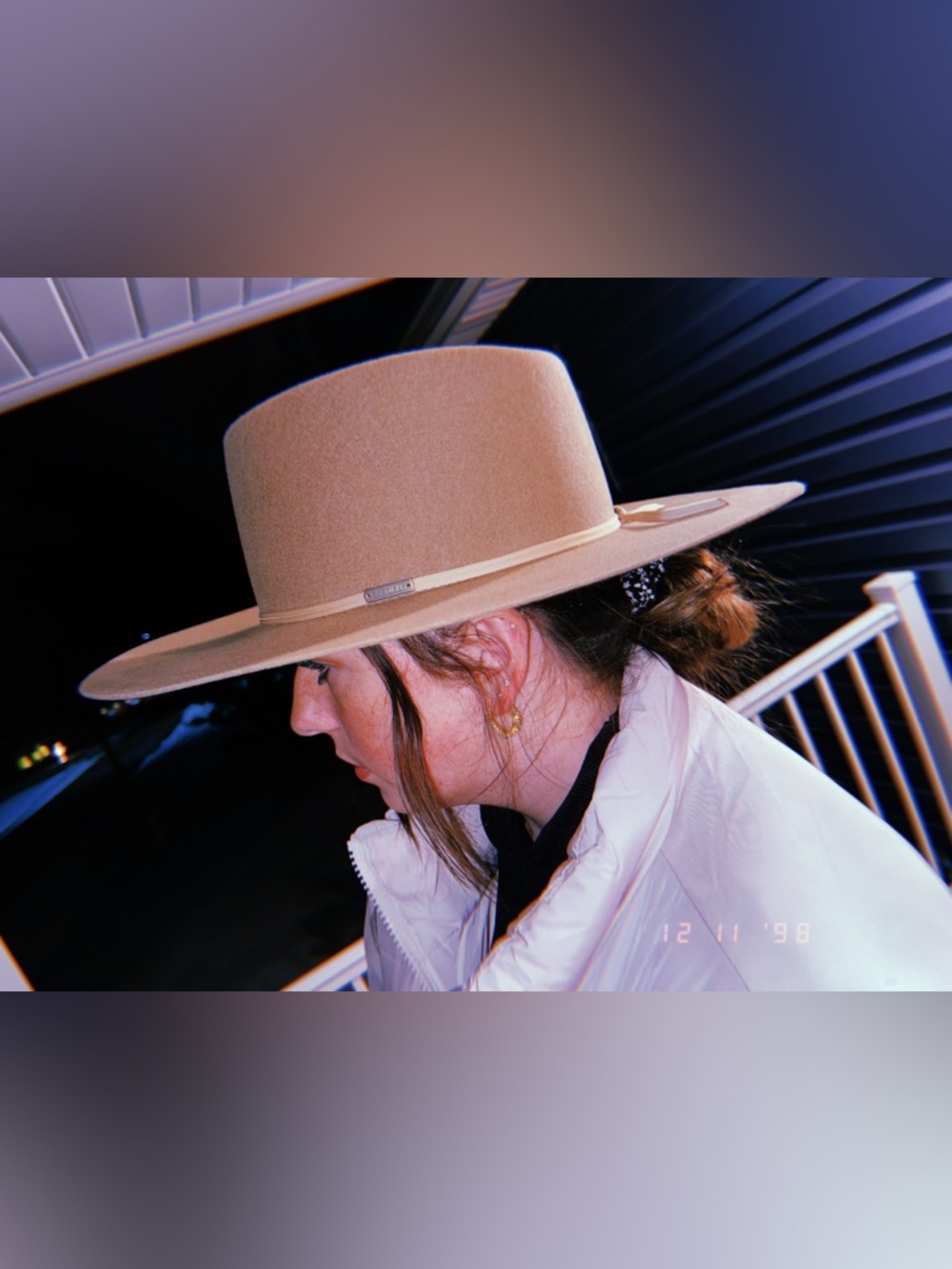 GIGI PIP Wide Brim Wool Hat in Camel